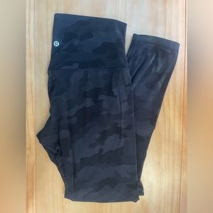 Lululemon Camo High Rise Align Legging Size 10 Black Gray